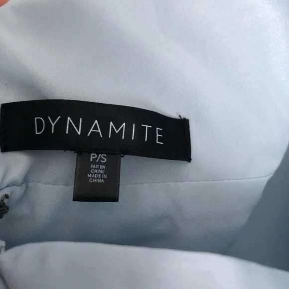 DYNAMITE Ruffled Hem Blue Dress - Picture 8 of 8